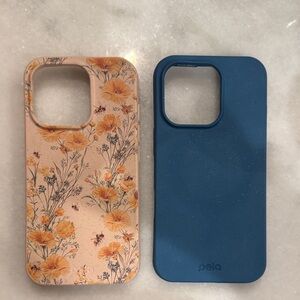 Eco-Friendly Floral and Blue Phone Case Set
